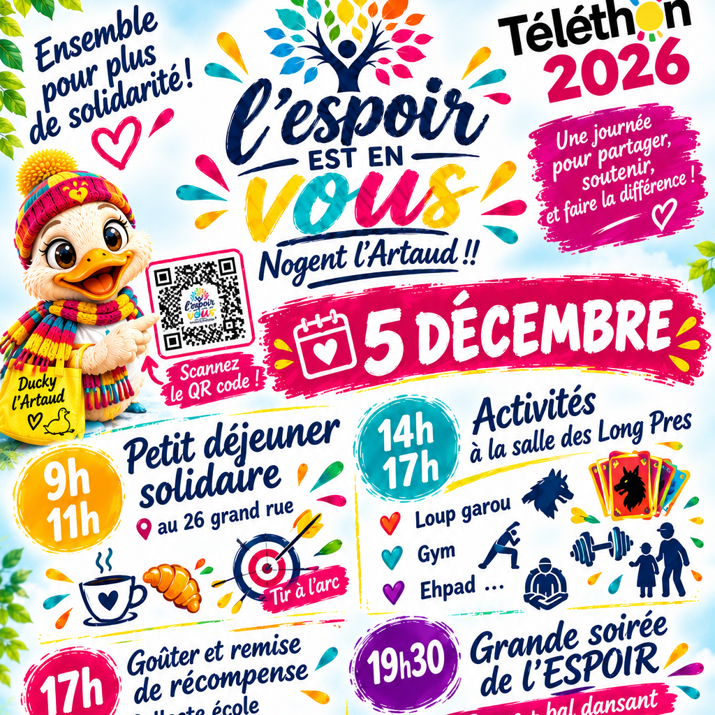 Téléthon le 5 décembre &bull; NOGENT-L'ARTAUD